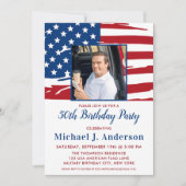 アメリカ国旗カスタムの写真第50回バースデーパーティー 招待状 (正面)