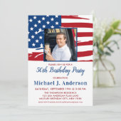 アメリカ国旗カスタムの写真第50回バースデーパーティー 招待状 (スタンド正面)