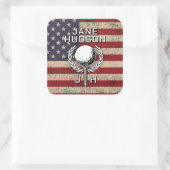 アメリカ国旗カスタムモノグラムデザイン スクエアシール (バッグ)