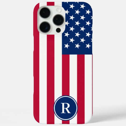 アメリカ国旗カスタムモノグラム Case-Mate iPhoneケース (裏面)