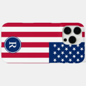 アメリカ国旗カスタムモノグラム Case-Mate iPhoneケース (裏面 (横))