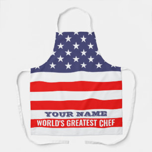 アメリカ国旗カスタムBBQ料理キッチンエプロン エプロン