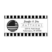 アメリカ国旗カップルモノグラム差出人住所 セルフインキングスタンプ (デザイン)