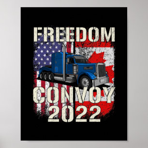 アメリカ国旗カナダ国旗のフリーダムConvoy 2022 ポスター