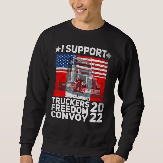 アメリカ国旗カナダ国旗の自由Convoy 2022 Truc スウェットシャツ (正面)