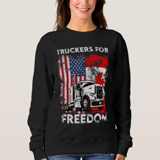 アメリカ国旗カナダ国旗の自由Convoy 2022 Truc スウェットシャツ (正面)