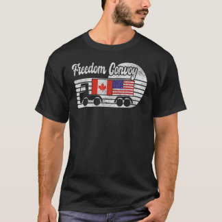 アメリカ国旗カナダ国旗の自由Convoy 2022 Truc Tシャツ