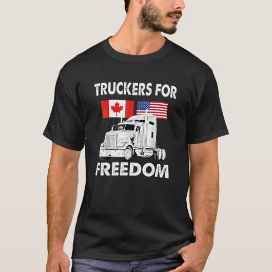 アメリカ国旗カナダ国旗の自由Convoy 2022 Truc Tシャツ (正面)