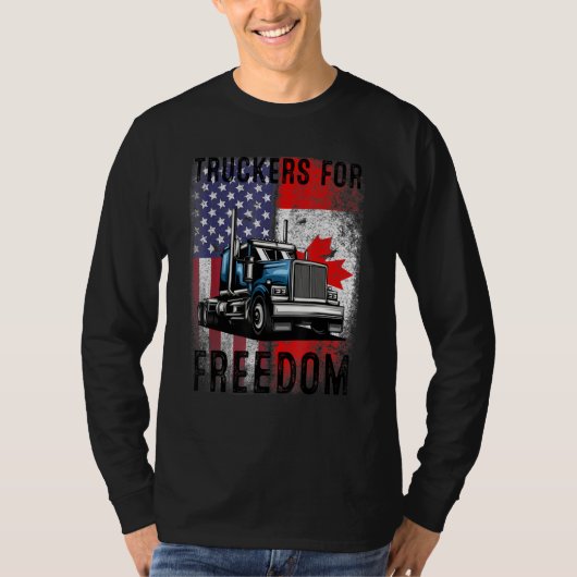 アメリカ国旗カナダ国旗の自由Convoy 2022 Truc Tシャツ (正面)