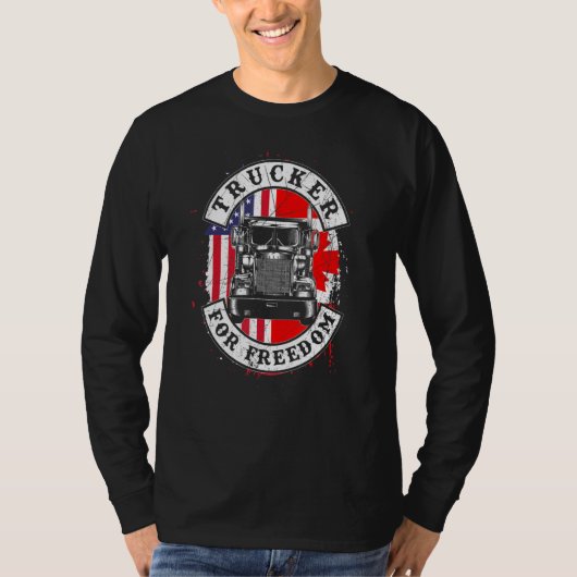 アメリカ国旗カナダ国旗の自由Convoy 2022 Truc Tシャツ (正面)