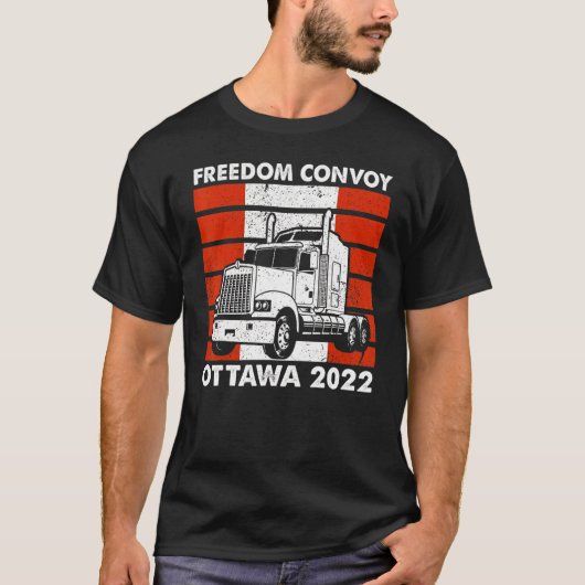 アメリカ国旗カナダ国旗の自由Convoy 2022 Truc Tシャツ (正面)