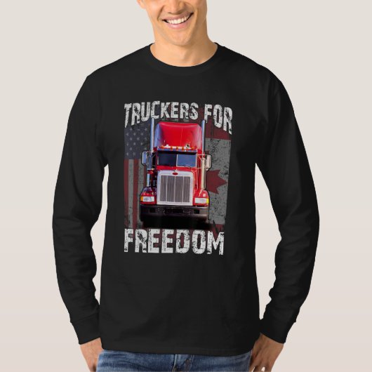 アメリカ国旗カナダ国旗の自由Convoy 2022 Truc Tシャツ (正面)
