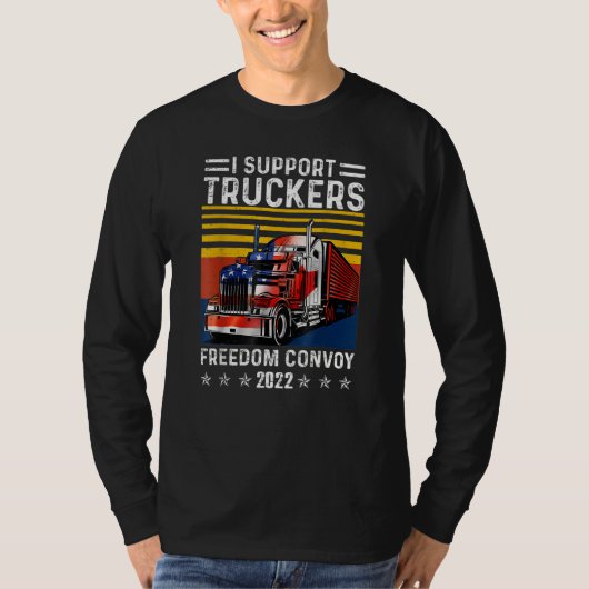 アメリカ国旗カナダ国旗の自由Convoy 2022 Truc Tシャツ (正面)