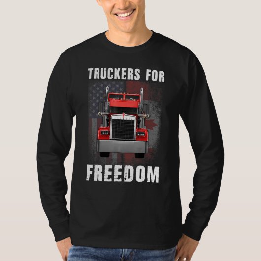 アメリカ国旗カナダ国旗の自由Convoy 2022 Truc Tシャツ (正面)