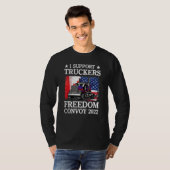 アメリカ国旗カナダ国旗の自由Convoy 2022 Truc Tシャツ (正面フル)