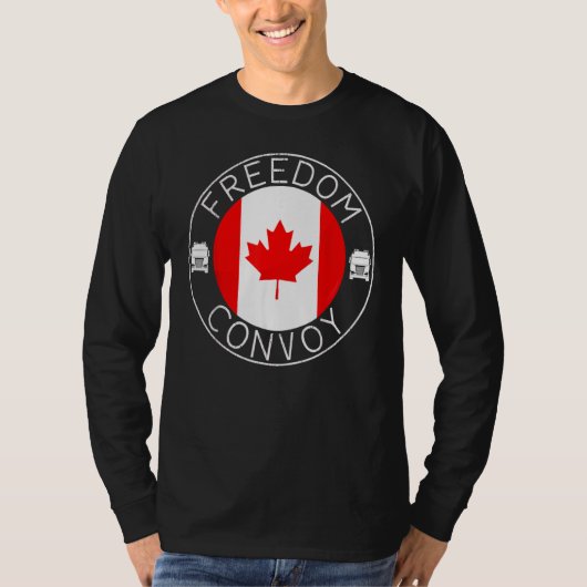アメリカ国旗カナダ国旗の自由Convoy 2022 Truc Tシャツ (正面)