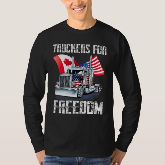 アメリカ国旗カナダ国旗の自由Convoy 2022 Truc Tシャツ (正面)