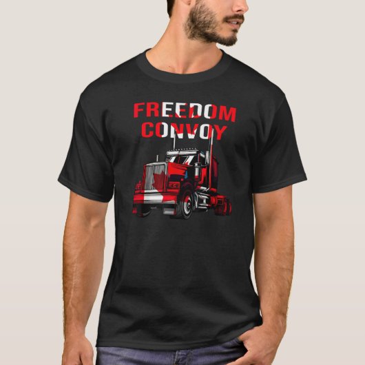 アメリカ国旗カナダ国旗の自由Convoy 2022 Truc Tシャツ (正面)