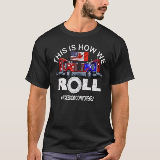 アメリカ国旗カナダ国旗の自由Convoy 2022 Truc Tシャツ (正面)