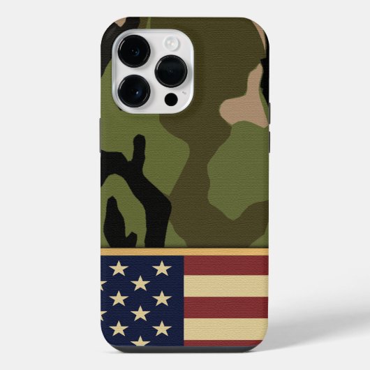 アメリカ国旗カモフラージュ iPhoneケース (裏面)