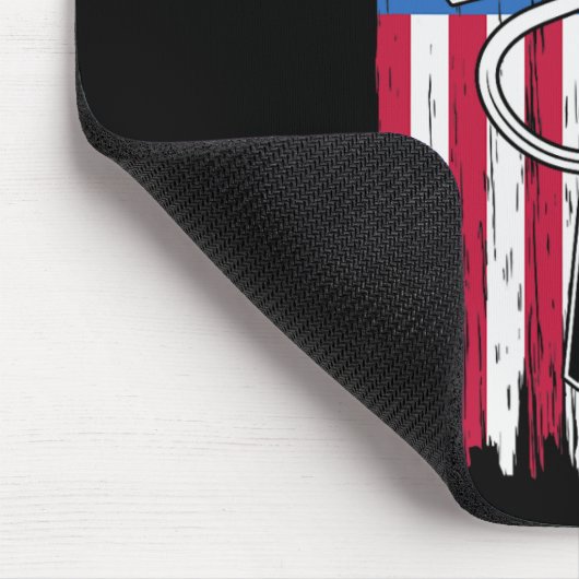 アメリカ国旗キリスト教狩り魚釣り恋人 マウスパッド (コーナー)