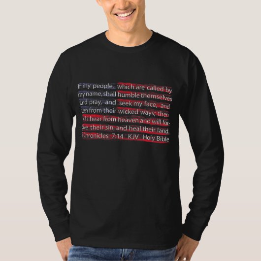 アメリカ国旗キリスト教聖なる書物、 経典2歴代誌714 Tシャツ (正面)