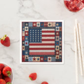 アメリカ国旗キルト柄 スタンダードカクテルナプキン (インサイチュ)