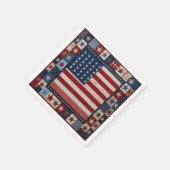 アメリカ国旗キルト柄 スタンダードカクテルナプキン (角)