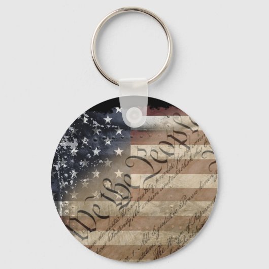 アメリカ国旗キーチェーン We The People キーホルダー (正面)
