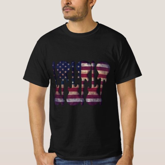 アメリカ国旗ギターアート Tシャツ (正面)