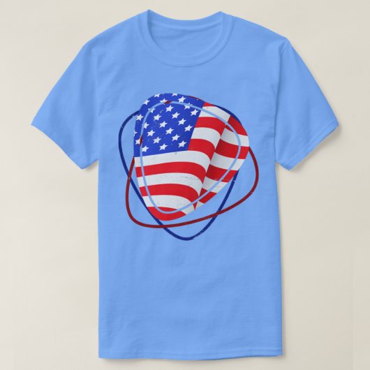 アメリカ国旗ギターピックギタリスト Tシャツ (デザイン正面)