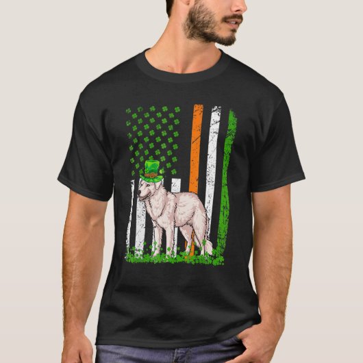 アメリカ国旗クバスズドッグSt patricks day Tシャツ (正面)