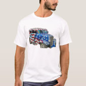 アメリカ国旗クラシックの車 Tシャツ (正面)