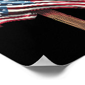 アメリカ国旗クリスチャン・クロス・イエス様7月4日Me ポスター (角)