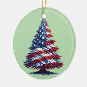 アメリカ国旗クリスマスツリー愛国芸術 セラミックオーナメント (左)