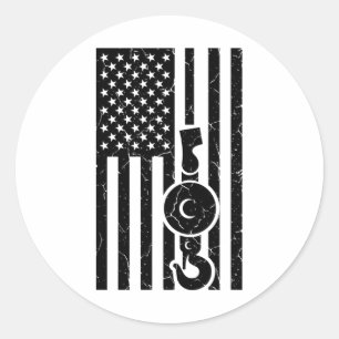 アメリカ国旗クレーンのオペレーター牽引トラック ラウンドシール
