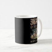 アメリカ国旗クロスイエスは私の救い主トランプは私の コーヒーマグカップ (正面右)