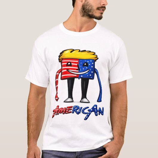 アメリカ国旗グラフィック メンズファッション Tシャツ (正面)