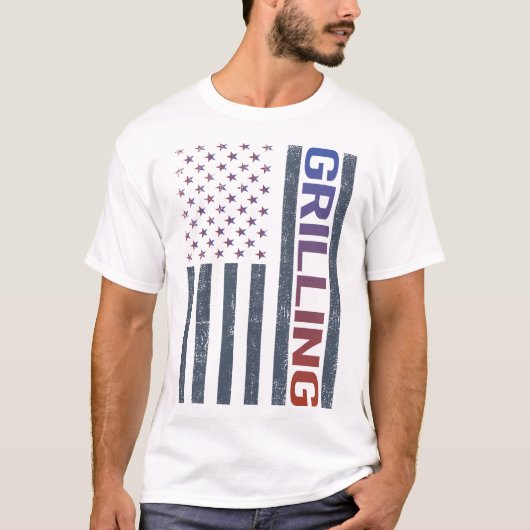アメリカ国旗グリル Tシャツ (正面)