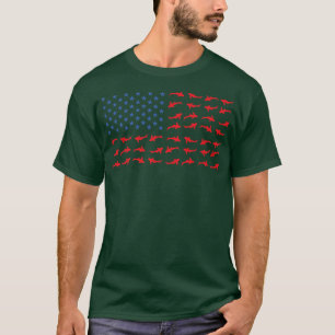 アメリカ国旗コイ魚池カープ日本 Tシャツ