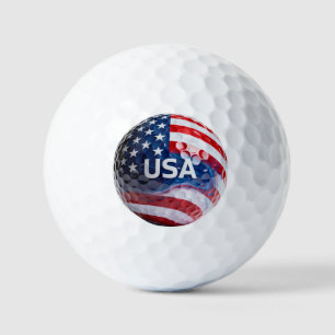 アメリカ国旗ゴルフボール マクロ アメリカ国旗 ゴルフボール