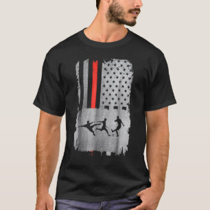 アメリカ国旗サッカー男性女性児童青少年20 Tシャツ