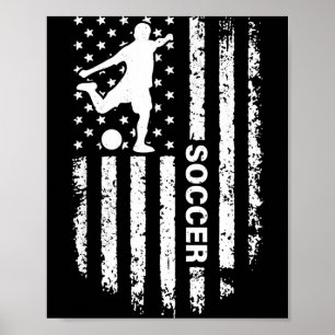 アメリカ国旗サッカー選手USA愛国ヴィンテージ ポスター