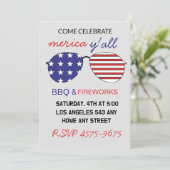 アメリカ国旗サングラス ハッピー・フォース・オブ・ジュライ 招待状 (スタンド正面)