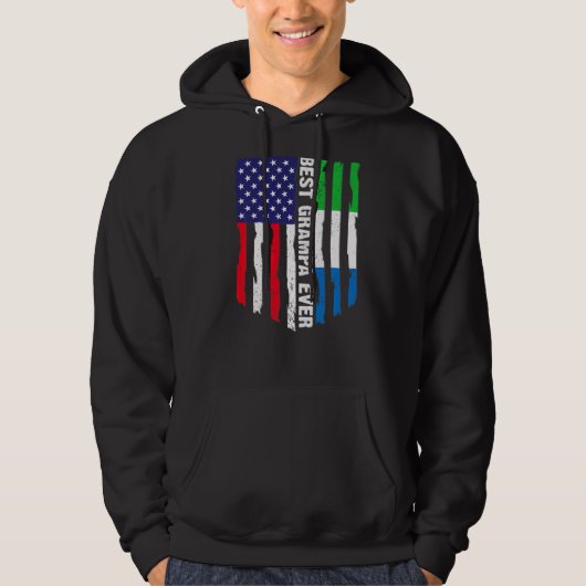 アメリカ国旗シエラレオネ最高のファンパEver F パーカ (正面)