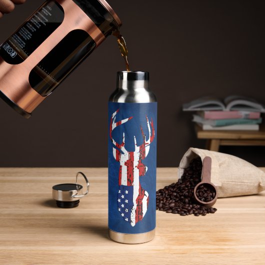 アメリカ国旗シカ ウォーターボトル (コーヒー)