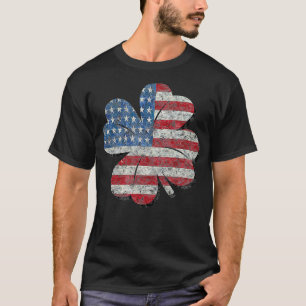 アメリカ国旗シャムロックアイルランドヴィンテージSt patricksD Tシャツ