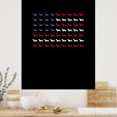 アメリカ国旗シルエットダッチシュント7月4日 ポスター (キッチン)