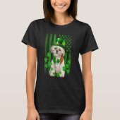 アメリカ国旗シーズー(犬)ズドッグハットSt patricksD Tシャツ (正面)