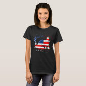 アメリカ国旗スカイダイビング趣味愛国スカイダイバー Tシャツ (正面フル)